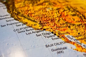 Map of the Tijuana - San Diego border area