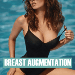Lady in the beach after breast augmentation