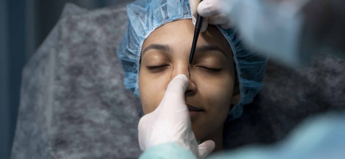 A mexican women having a nose job