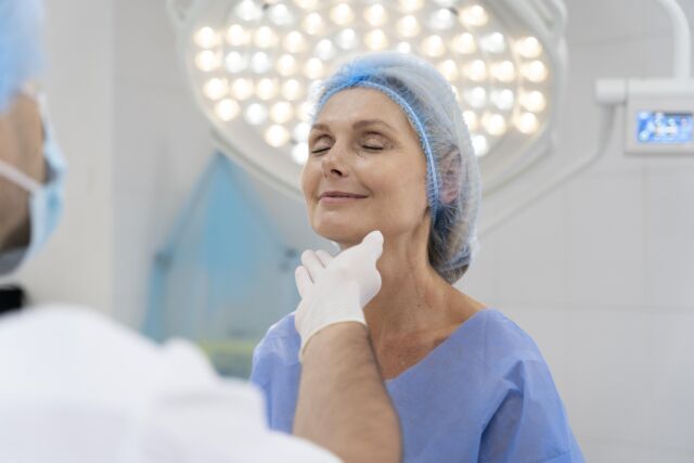 close up doctor checking patient